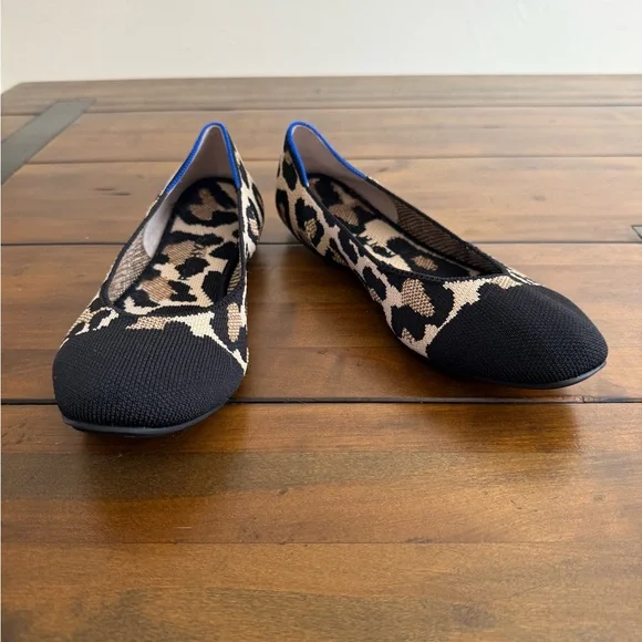 Rothy's Black and Tan Leopard Print Flats - Picture 3 of 6